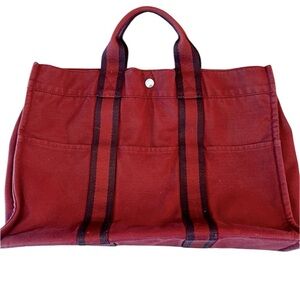 GUC Hermes Canvas Fourre-Tout MM Red
Tote Bag